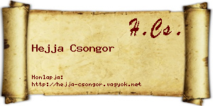 Hejja Csongor névjegykártya